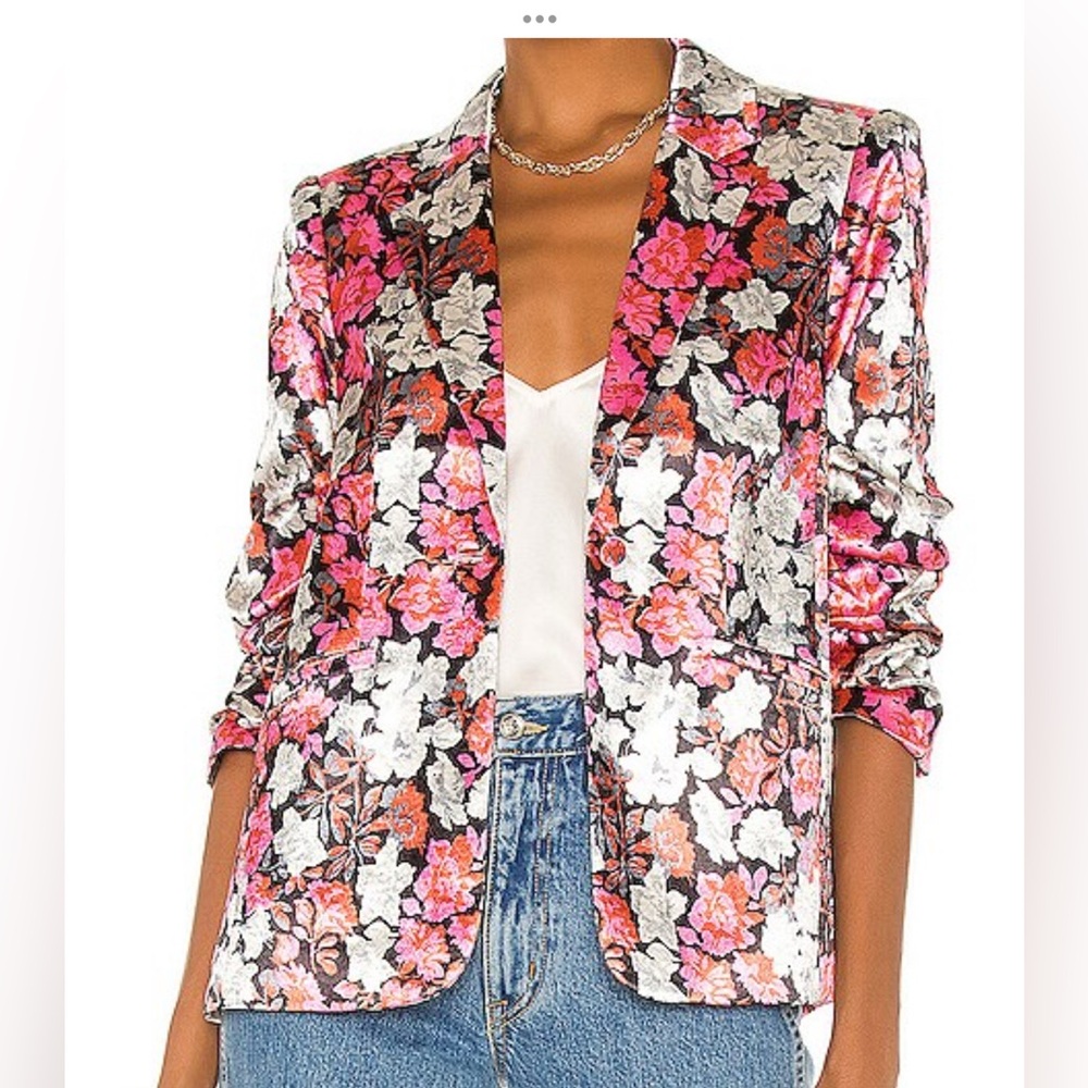 Carnation Kylie Jacket
Cinq a Sept
 Pink/Silver Floral Like New Jacket Size 2
